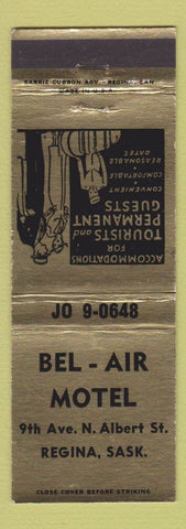 Matchbook Cover - Bel Air Motel Regina SK