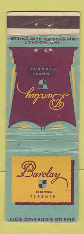 Matchbook Cover - Barclay Hotel Toronto ON WEAR