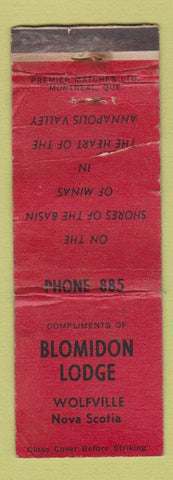 Matchbook Cover - Blomidon Lodge Wolffville NS WORN
