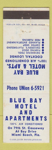 Matchbook Cover - Blue Bay Motel Apartments Miami Beach FL