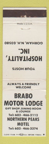 Matchbook Cover - Brabo Motor Lodge Northern Peaks Motel Gorham NH