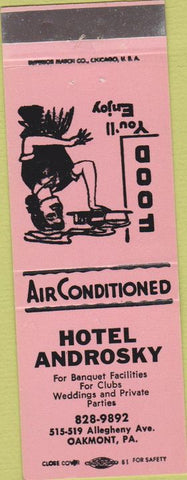 Matchbook Cover - Hotel Androsky Oakmont PA girlie