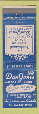 Matchbook Cover - Dan Jones Motor Court Jacksonville FL WEAR