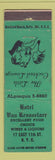 Matchbook Cover - Hotel Van Rensselaer New York City