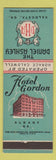 Matchbook Cover - Daniel Ashley Hotel Valdosta GA Hotel Gordon Albany