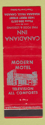 Matchbook Cover - Canadiana Inn Niagara Falls ON