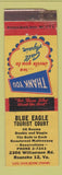 Matchbook Cover - Blue Eagle Tourist Court Roanoke VA WORN