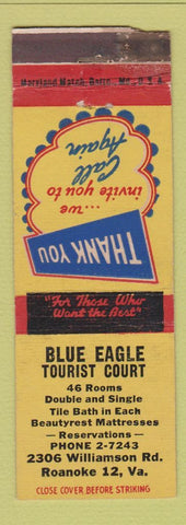 Matchbook Cover - Blue Eagle Tourist Court Roanoke VA WORN