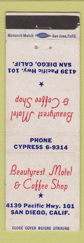 Matchbook Cover - Beautyrest Motel San Diego CA