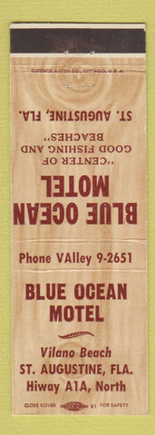 Matchbook Cover - Blue Ocean Motel St Augustine FL