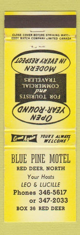 Matchbook Cover - Blue Pine Motel Red Deer AB? YELLOW