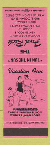 Matchbook Cover - The Fred Rick Hotel Myrtle Beach SC