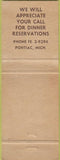 Matchbook Cover - Pine Lake Country Club Pontiac MI