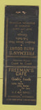 Matchbook Cover - Freeman's Cafe Evanston WY WORN