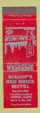 Matchbook Cover - Bishop's Red Brick Motel Caribou ME