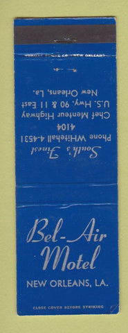 Matchbook Cover - Bel Air Motel New Orleans LA