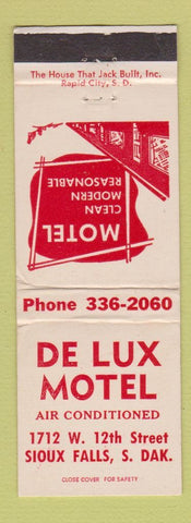 Matchbook Cover - De Lux Motel Sioux Falls SD