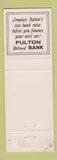 Matchbook Cover - Fulton National Bank Lancaster PA