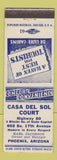 Matchbook Cover - Casa Del Sol Court Motel Phoenix AZ