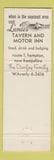 Matchbook Cover - Carpenter Motor Hotel Manchester NH