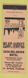 Matchbook Cover - Casa Del Haven Motel Fort Myers FL