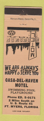 Matchbook Cover - Casa Del Haven Motel Fort Myers FL