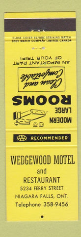 Matchbook Cover - Wedgewood Motel Niagara Falls ON YELLOW