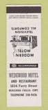 Matchbook Cover - Wedgewood Motel Niagara Falls ON WHITE