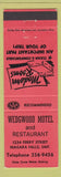 Matchbook Cover - Wedgewood Motel Niagara Falls ON RED