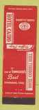 Matchbook Cover - Hotel Cairo IL Cordell Hull Dyersburg TN