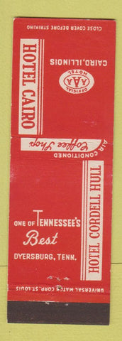Matchbook Cover - Hotel Cairo IL Cordell Hull Dyersburg TN