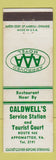 Matchbook Cover - Caldwell's Service Station Motel Appomattox VA oil gas