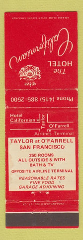 Matchbook Cover - Hotel Californian San Francisco CA WEAR