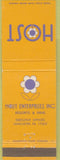Matchbook Cover - Host Enterprises Lancaster PA resort