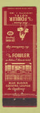Matchbook Cover - Fowler Hotel Lafayette IN