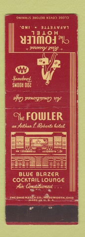 Matchbook Cover - Fowler Hotel Lafayette IN