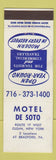 Matchbook Cover - Motel De Soto Olean NY Bradford PA