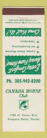 Matchbook Cover - Canada House Club Pompano Beach FL