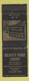 Matchbook Cover - Beauty Park Court Motel Indianapolis IN