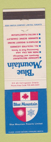 Matchbook Cover - Blue Mountain Resorts Collingwood ON