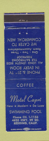 Matchbook Cover - Motel Capri Redding CA