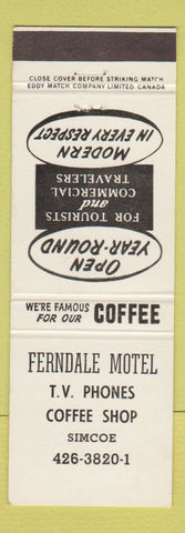 Matchbook Cover - Ferndale Motel Simcoe ON