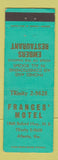 Matchbook Cover - Frances' Motel Atlanta GA Embers Restaurant