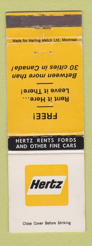 Matchbook Cover - Hertz Car Rentals Canada WEAR