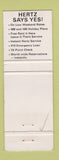 Matchbook Cover - Hertz Car Rentals Canada WEAR
