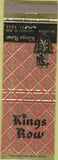 Matchbook Cover - King's Row Cincinnati OH