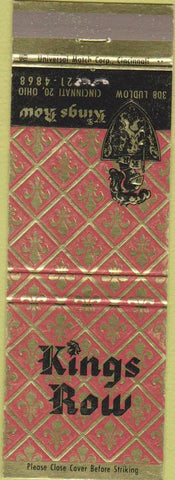 Matchbook Cover - King's Row Cincinnati OH
