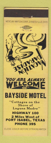 Matchbook Cover - Bayside Motel Port Isabel TX