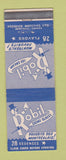 Matchbook Cover - Robin Greme Glacee Montreal QC ice cream