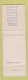 Matchbook Cover - 1967 Chevrolet Swenson & Son Boscobel WI